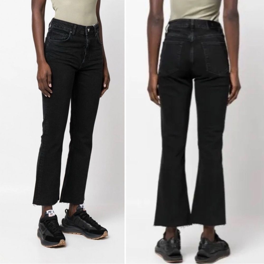Anine Bing Black Lara High Rise Cropped‎ Jeans - 24